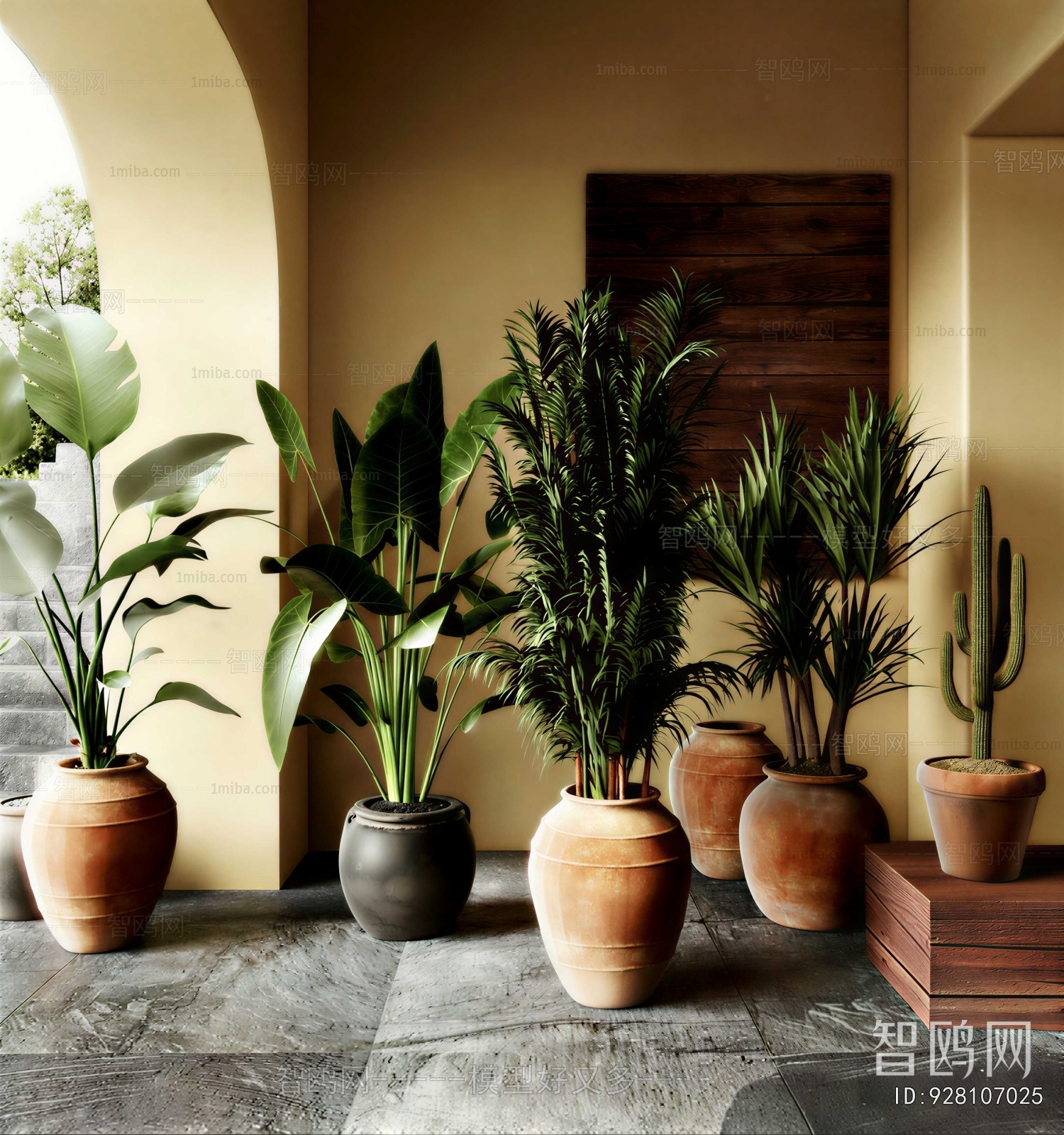 Wabi-sabi Style Ground Green Plant Potted Plants