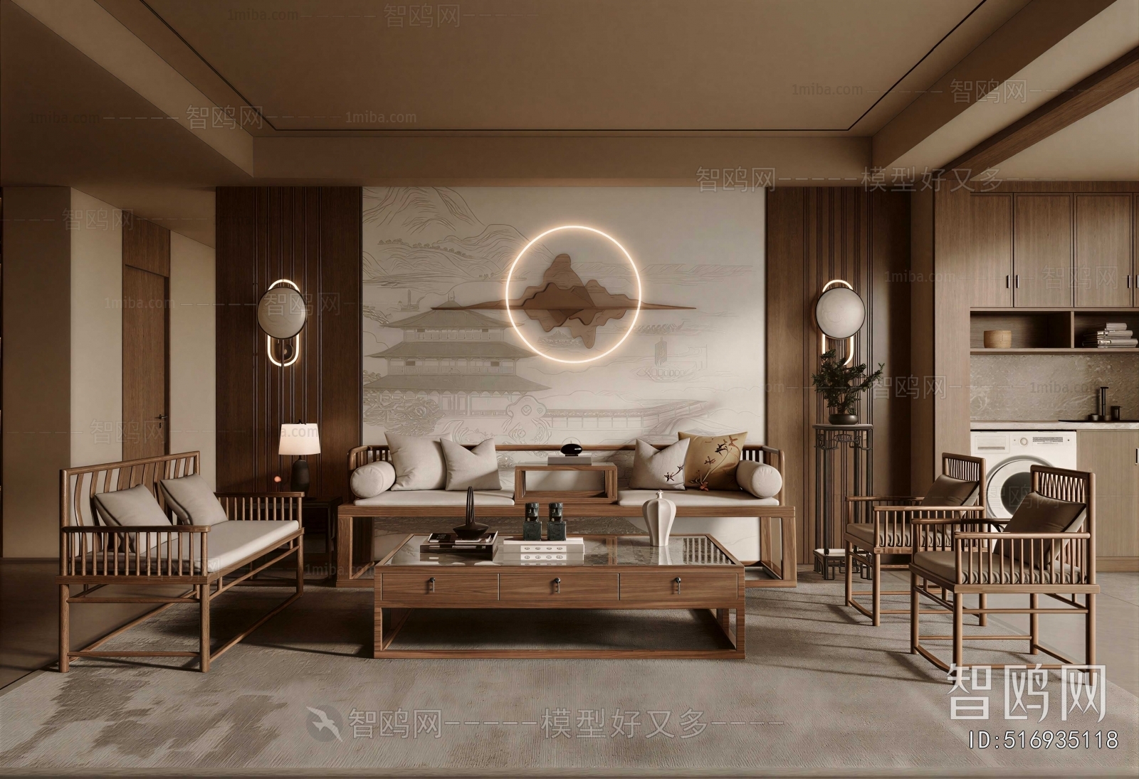 New Chinese Style A Living Room