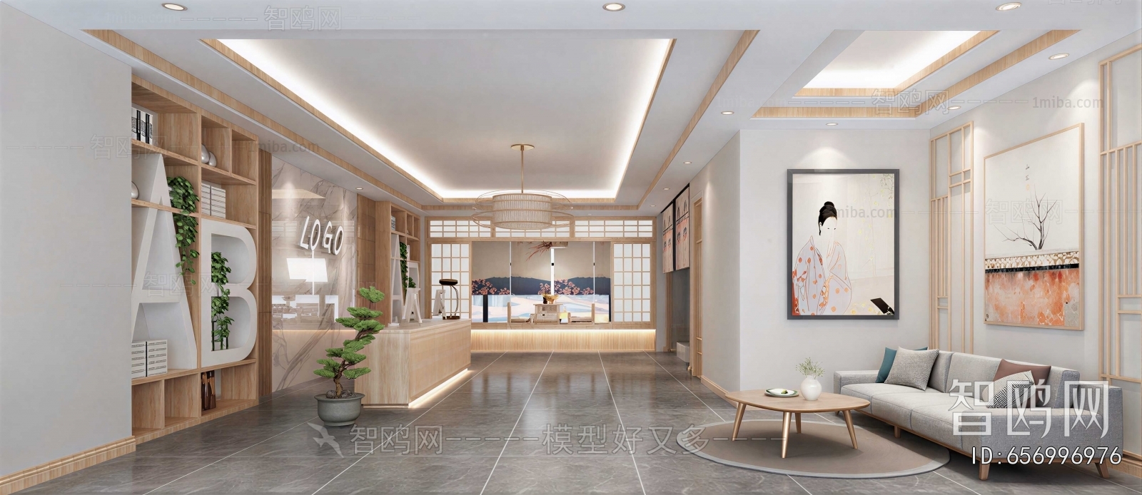 New Chinese Style Office Reception Desk
