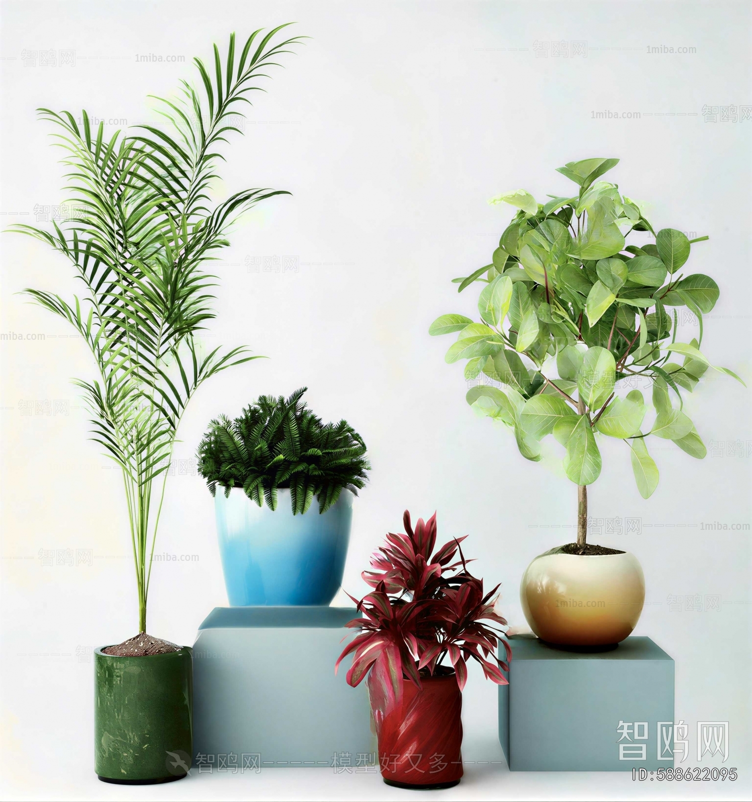 Modern Potted Green Plant