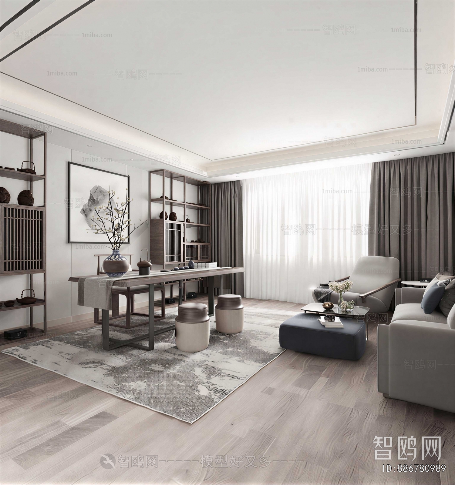 New Chinese Style A Living Room