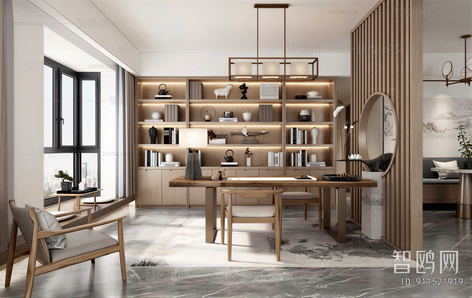 New Chinese Style Study Space