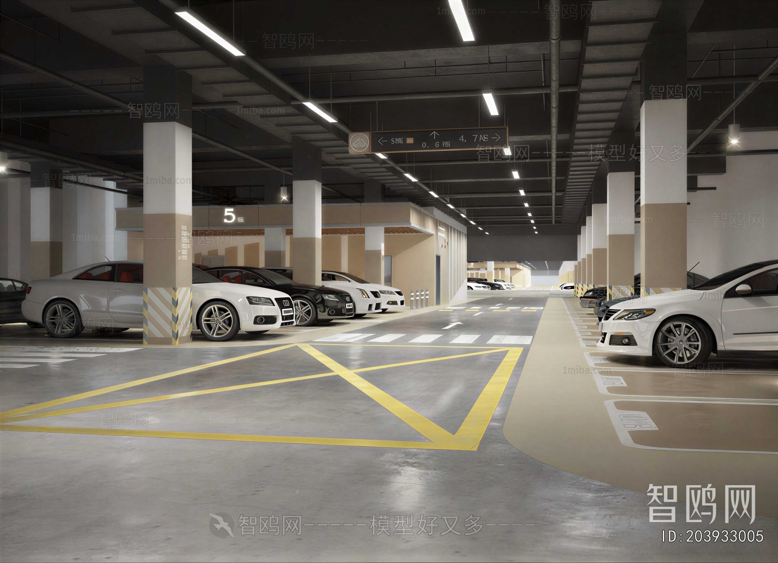 Modern Underground Parking Lot