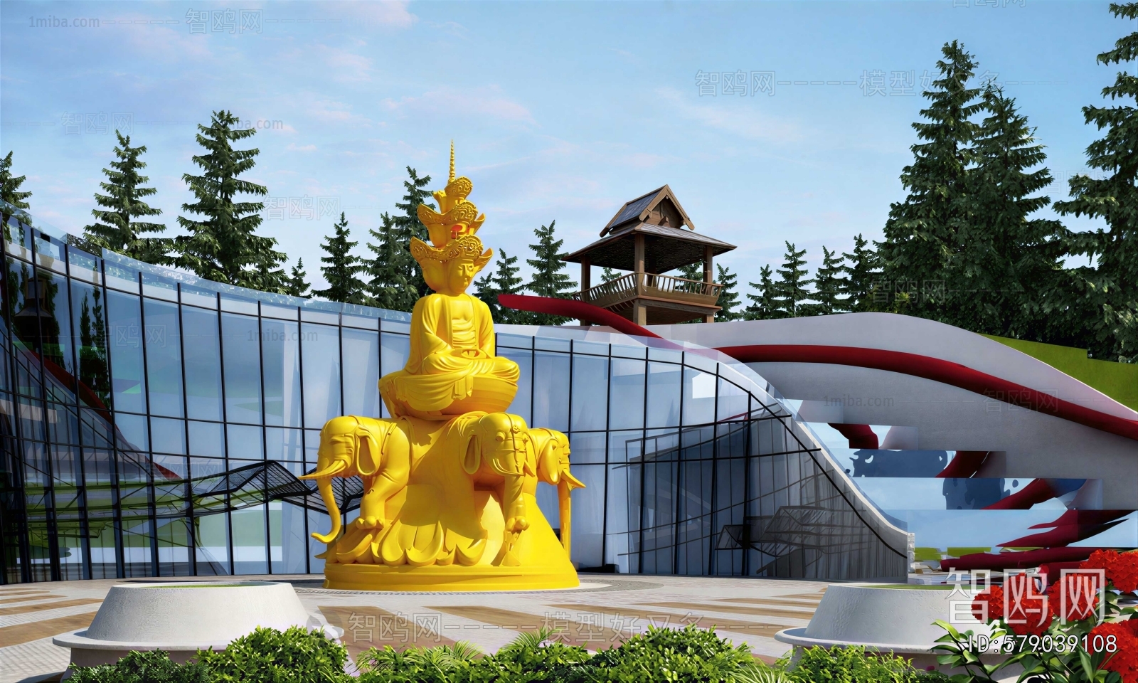New Chinese Style Sculpture Sketch