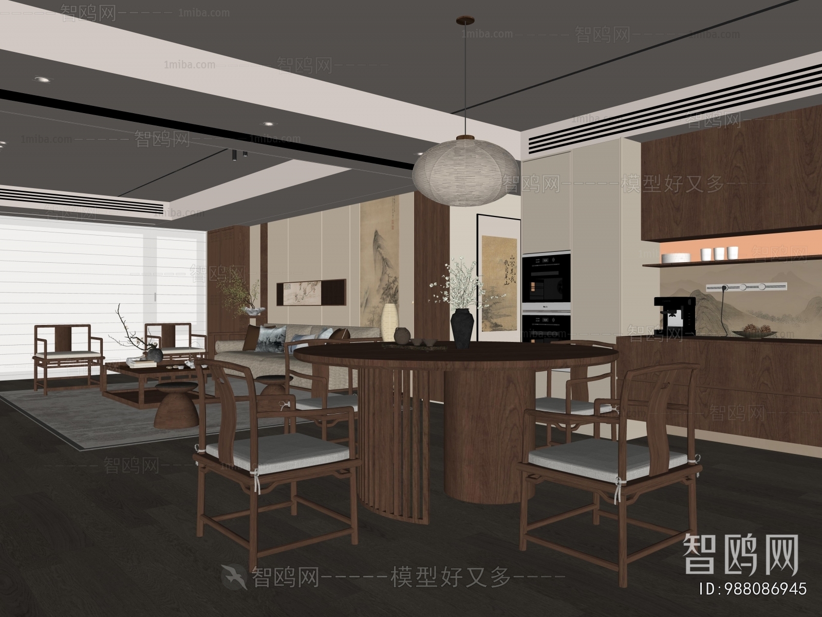New Chinese Style A Living Room