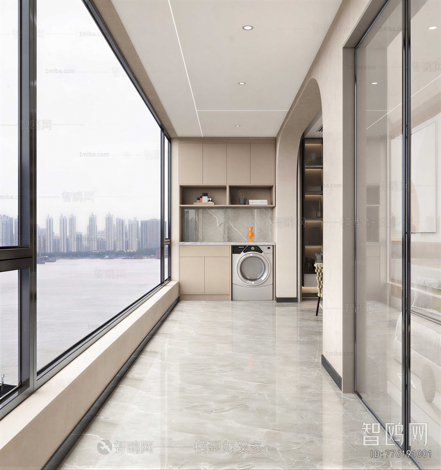 Modern Balcony Laundry Room