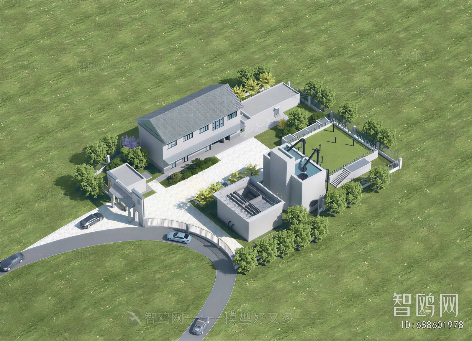 Modern Architectural Bird's-eye View Planning
