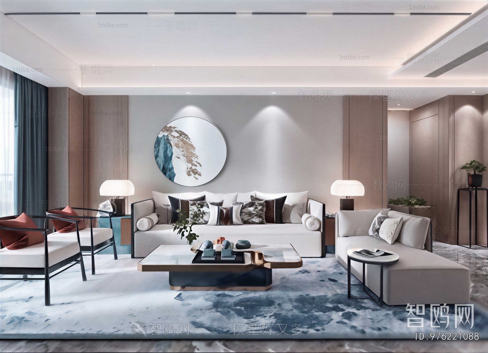 New Chinese Style A Living Room