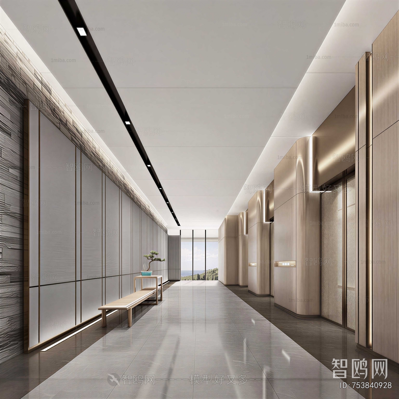 Modern Office Elevator Hall