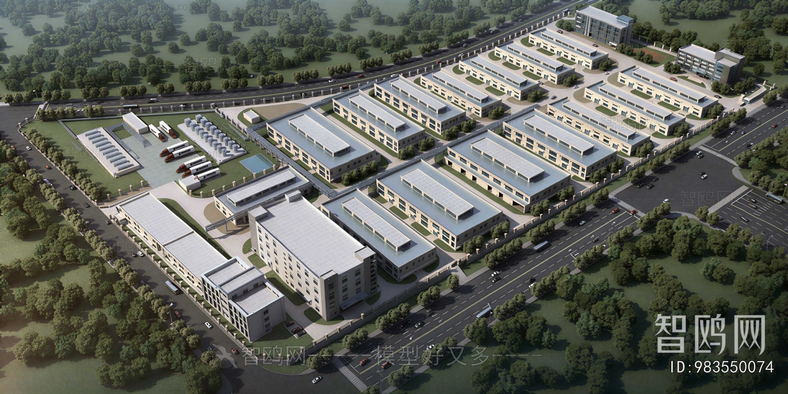 Modern Architectural Bird's-eye View Planning