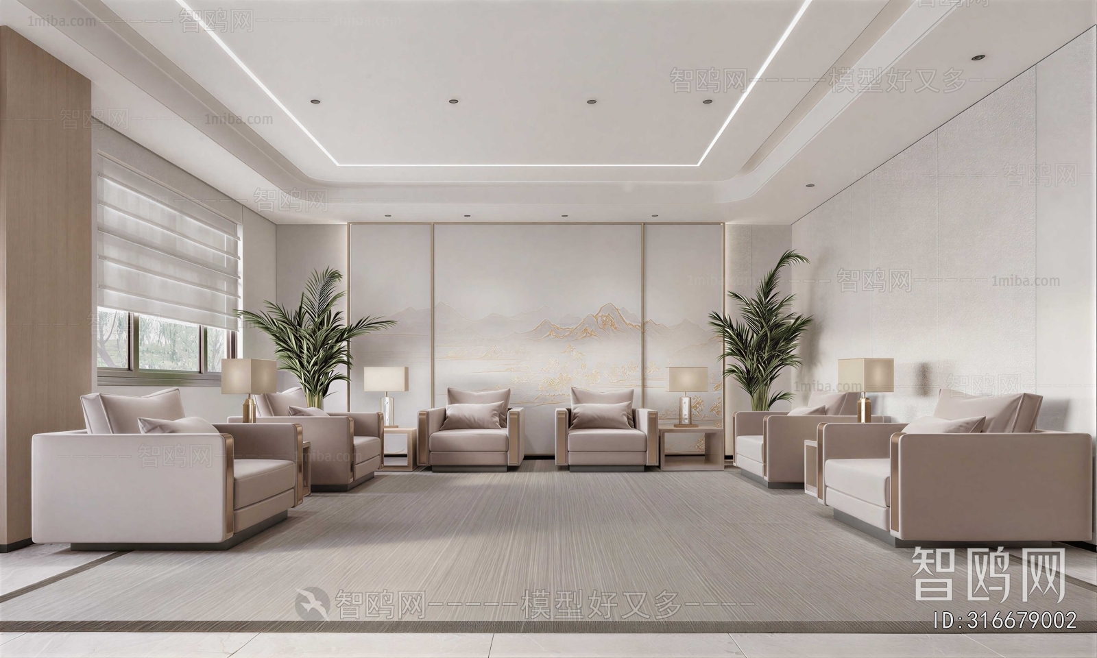 New Chinese Style Reception Room