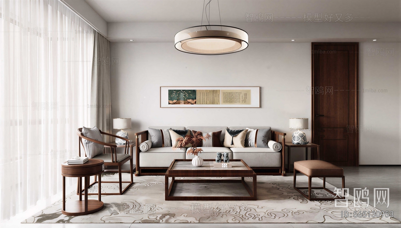 New Chinese Style A Living Room