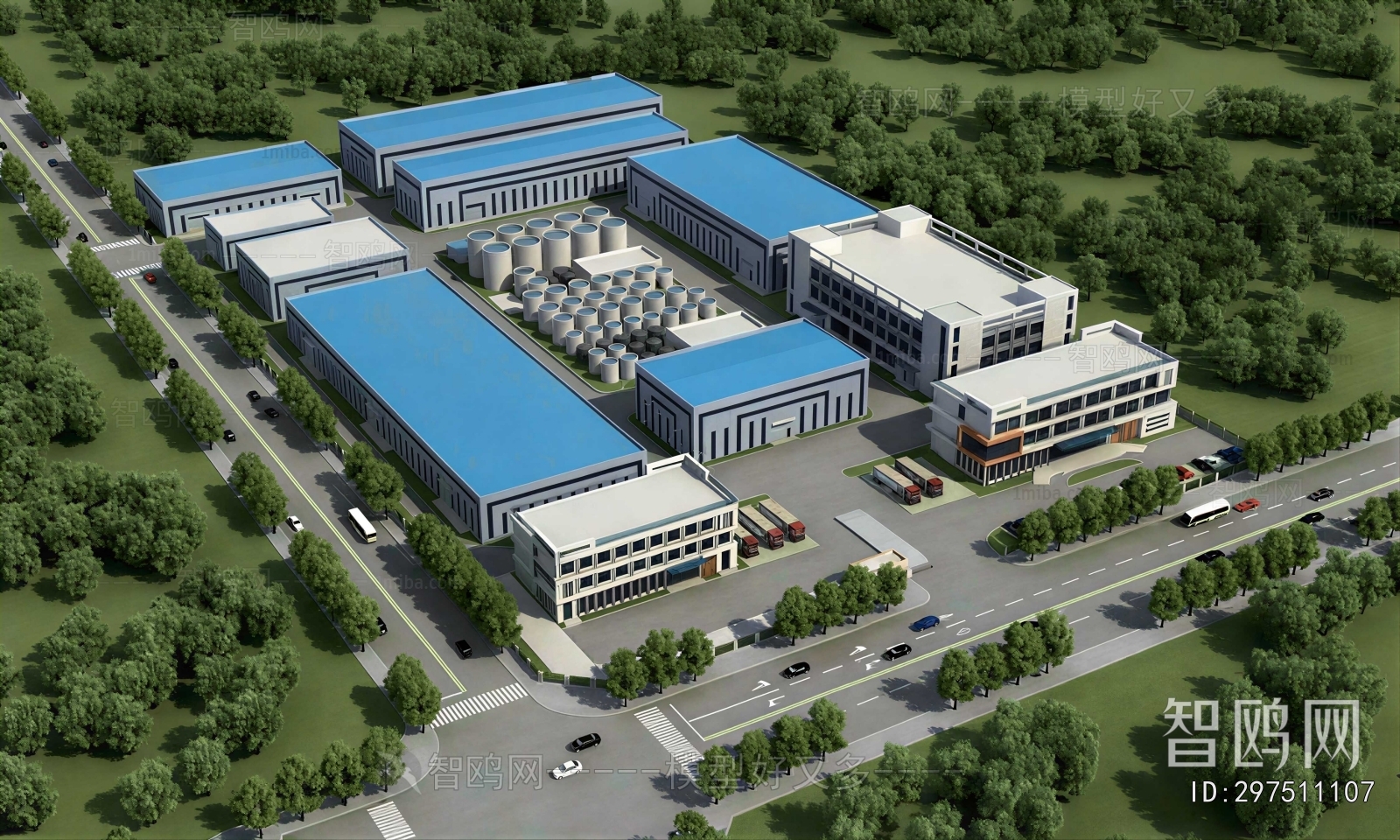Modern Architectural Bird's-eye View Planning