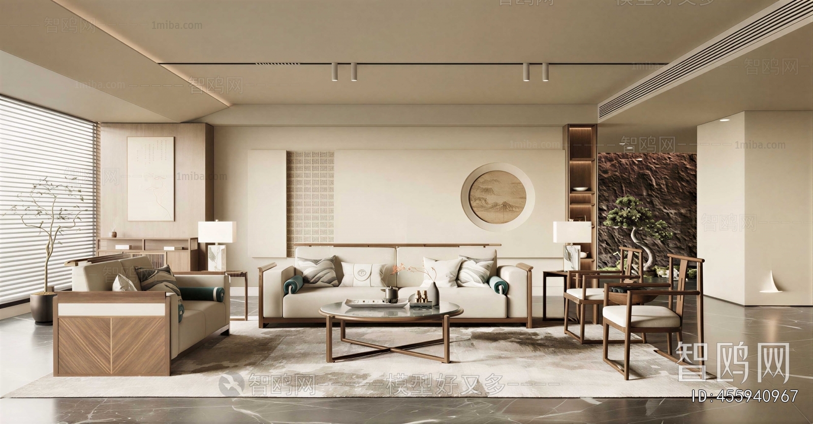 New Chinese Style A Living Room