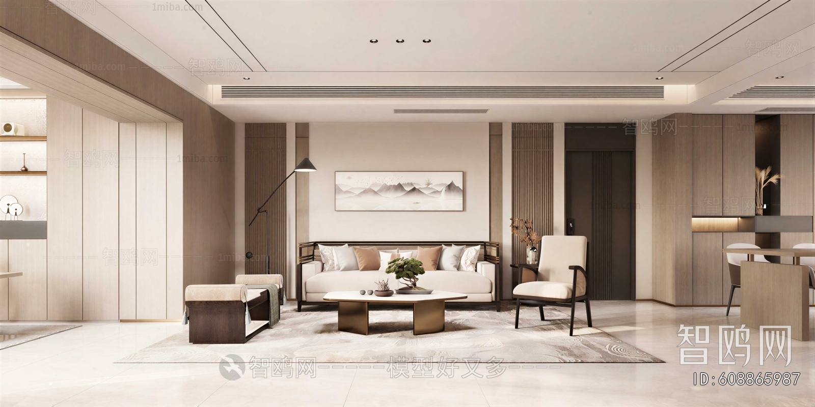 New Chinese Style A Living Room