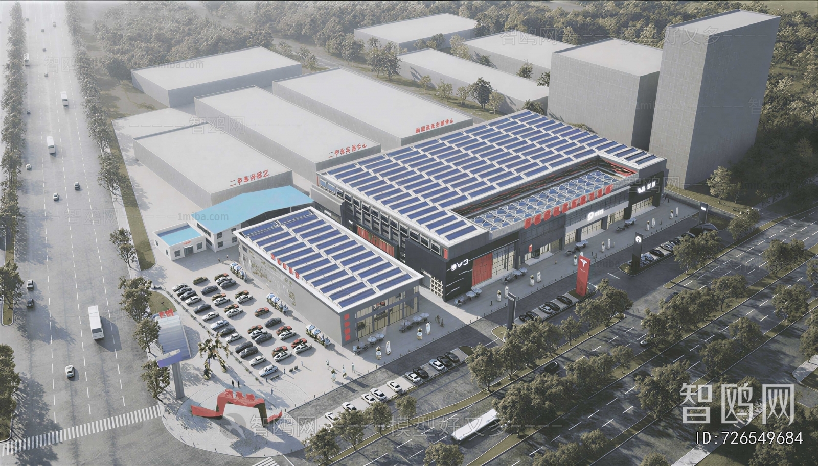 Modern Architectural Bird's-eye View Planning