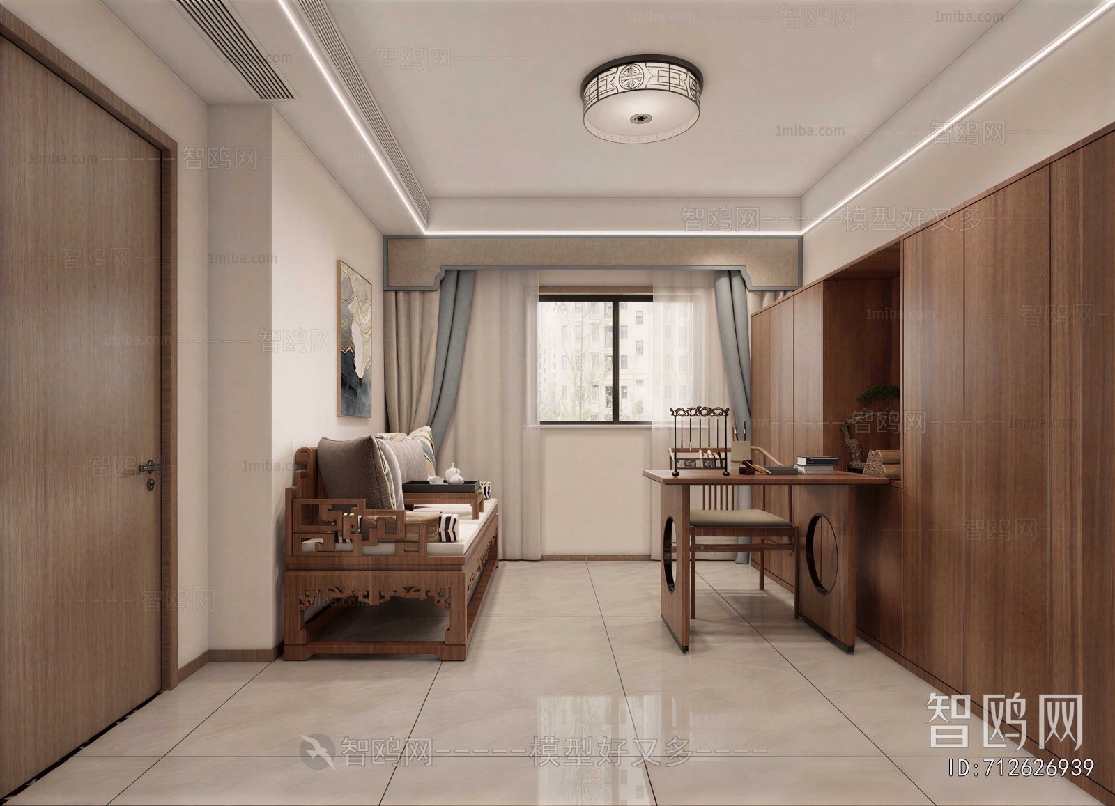 New Chinese Style Study Space