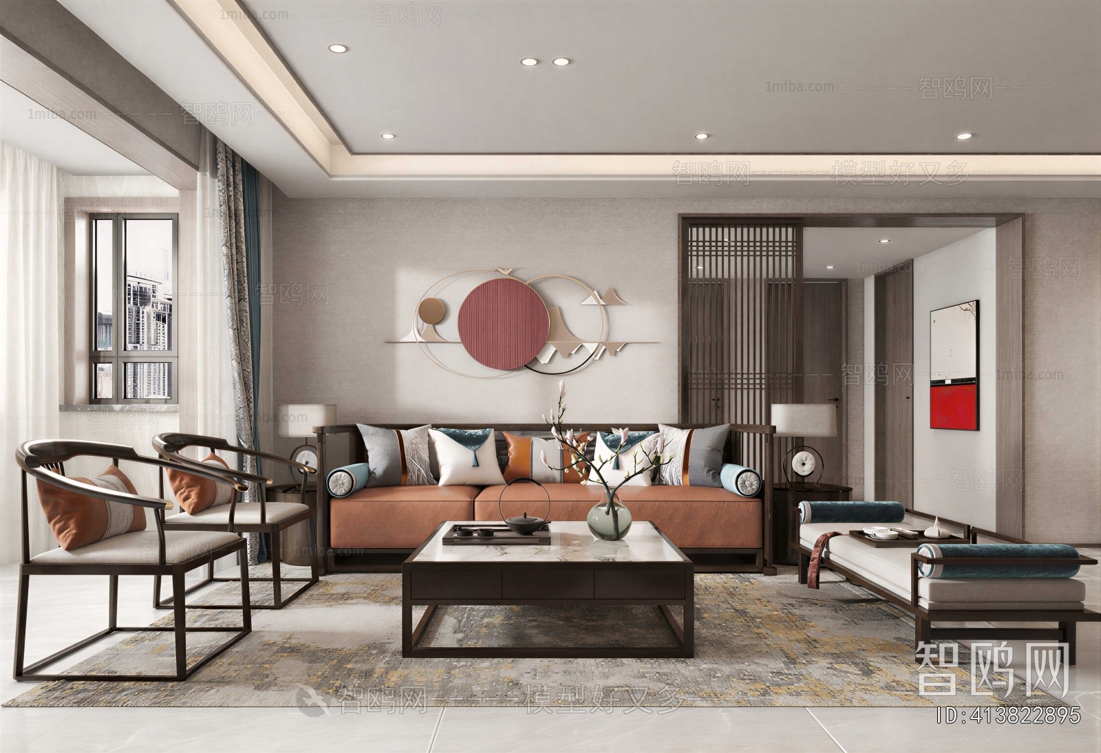 New Chinese Style A Living Room