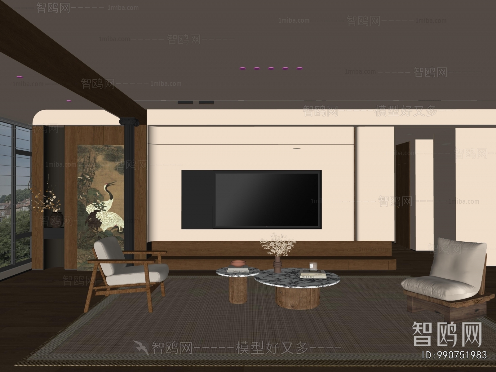 New Chinese Style A Living Room