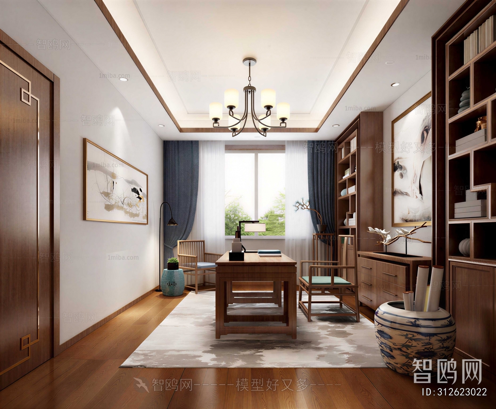 New Chinese Style Study Space