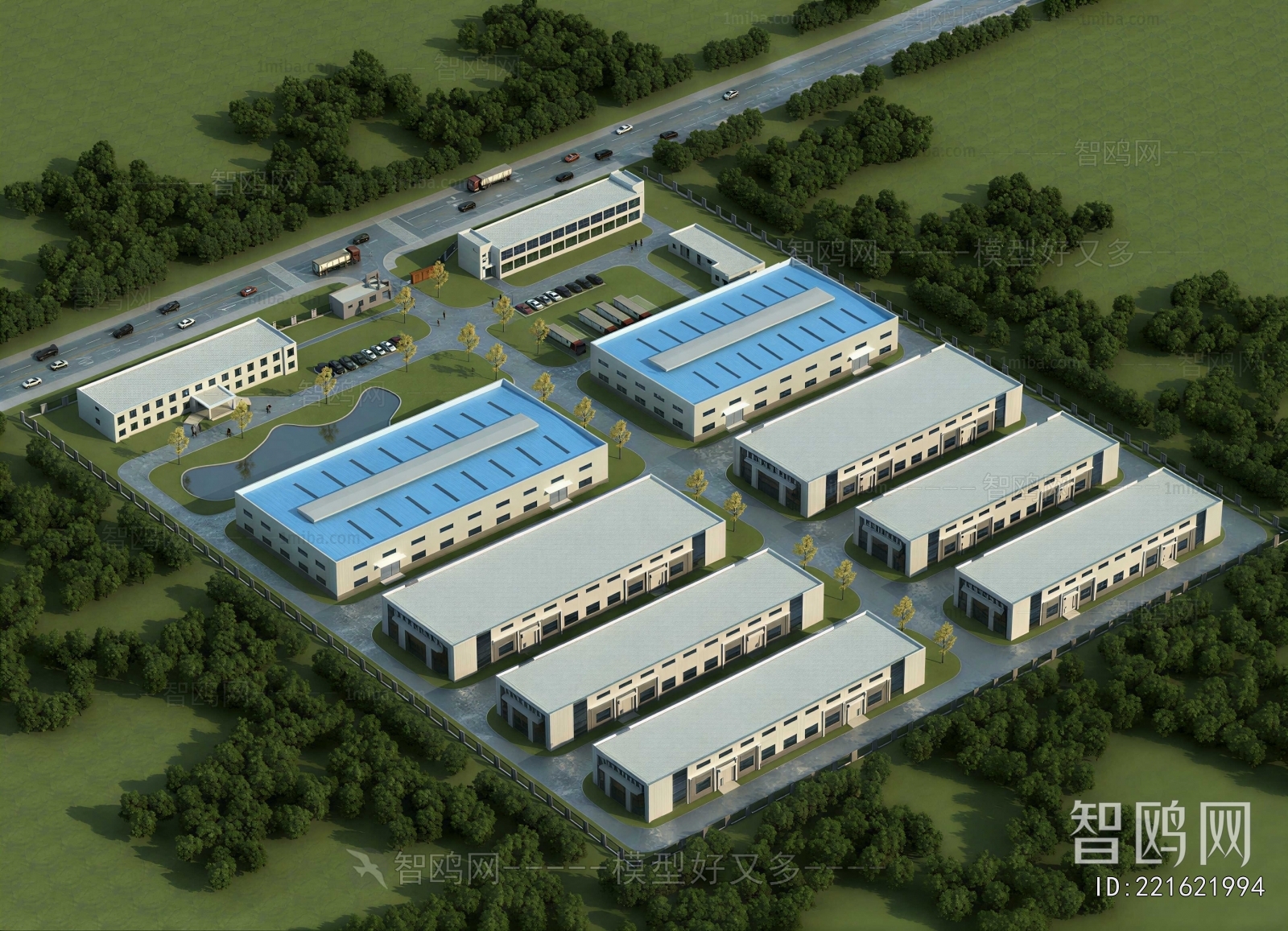 Modern Architectural Bird's-eye View Planning