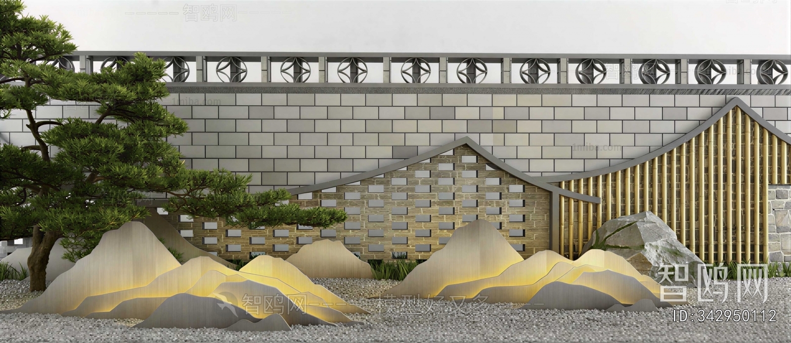 New Chinese Style Rockery Waterscape