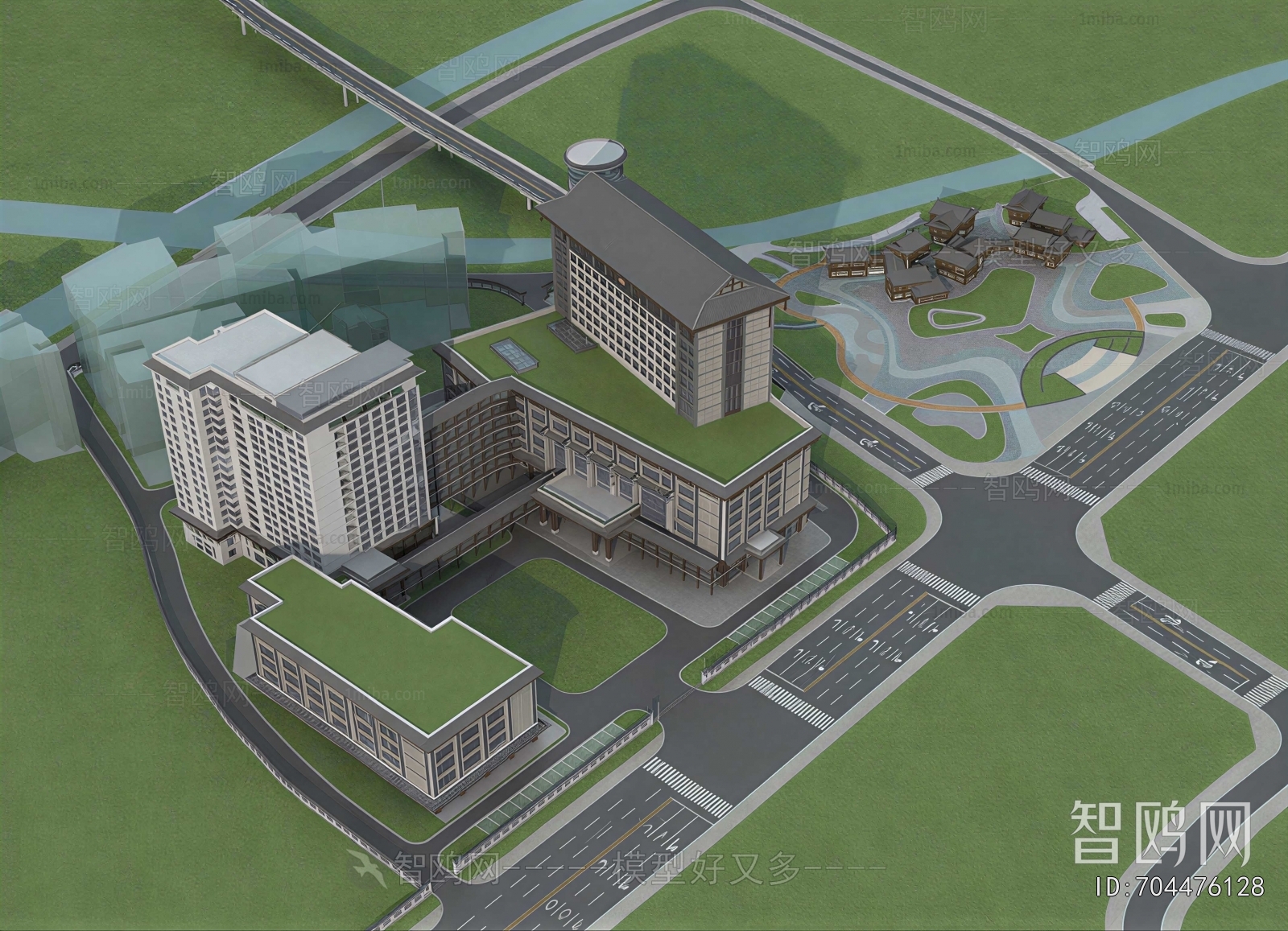 Modern Architectural Bird's-eye View Planning