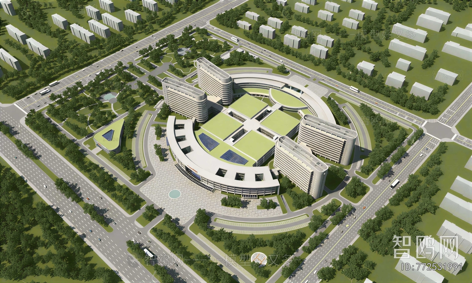 Modern Architectural Bird's-eye View Planning