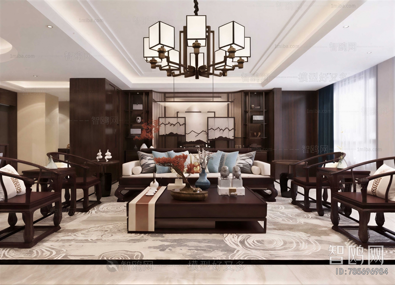 New Chinese Style A Living Room