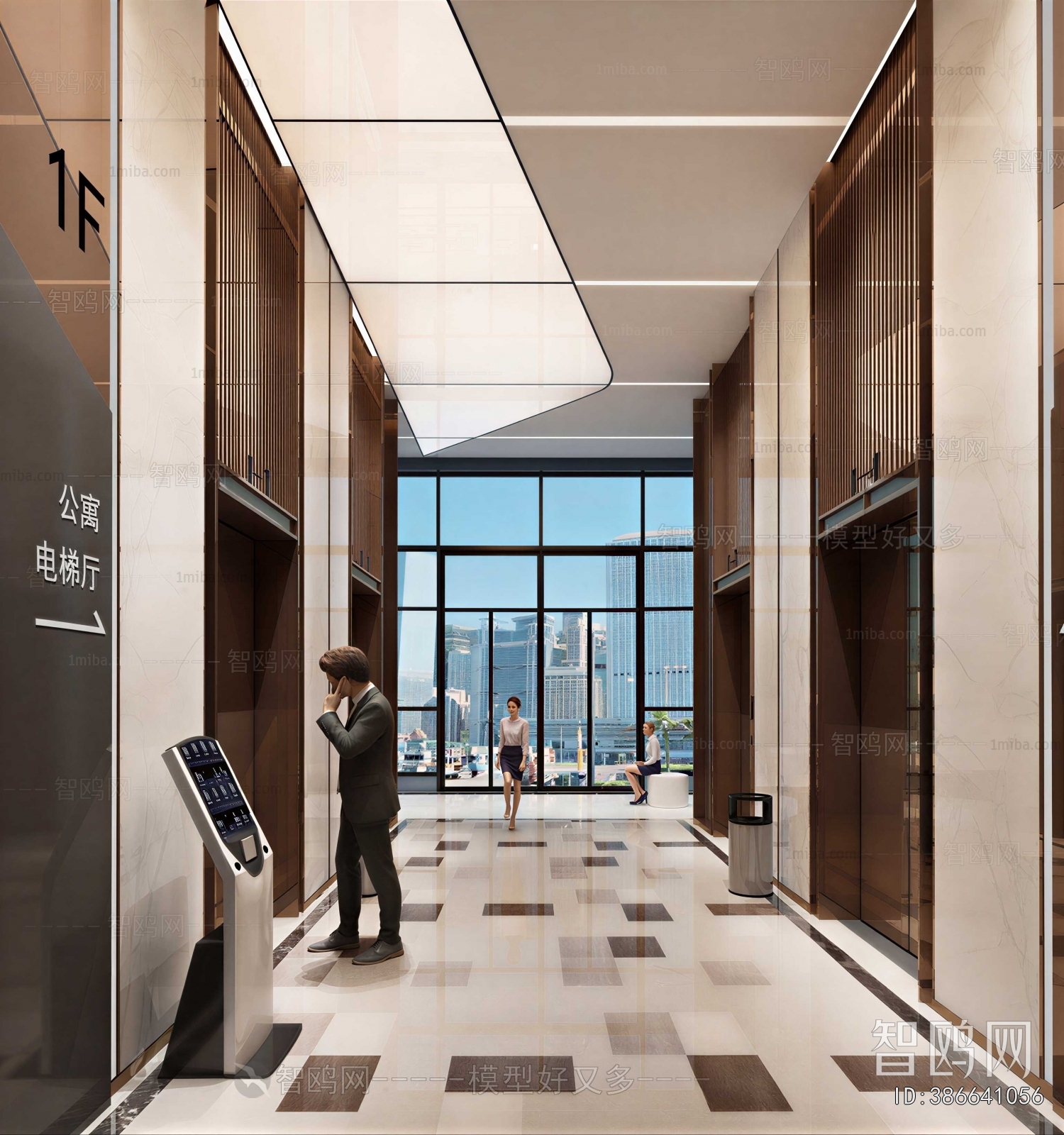 Modern Office Elevator Hall