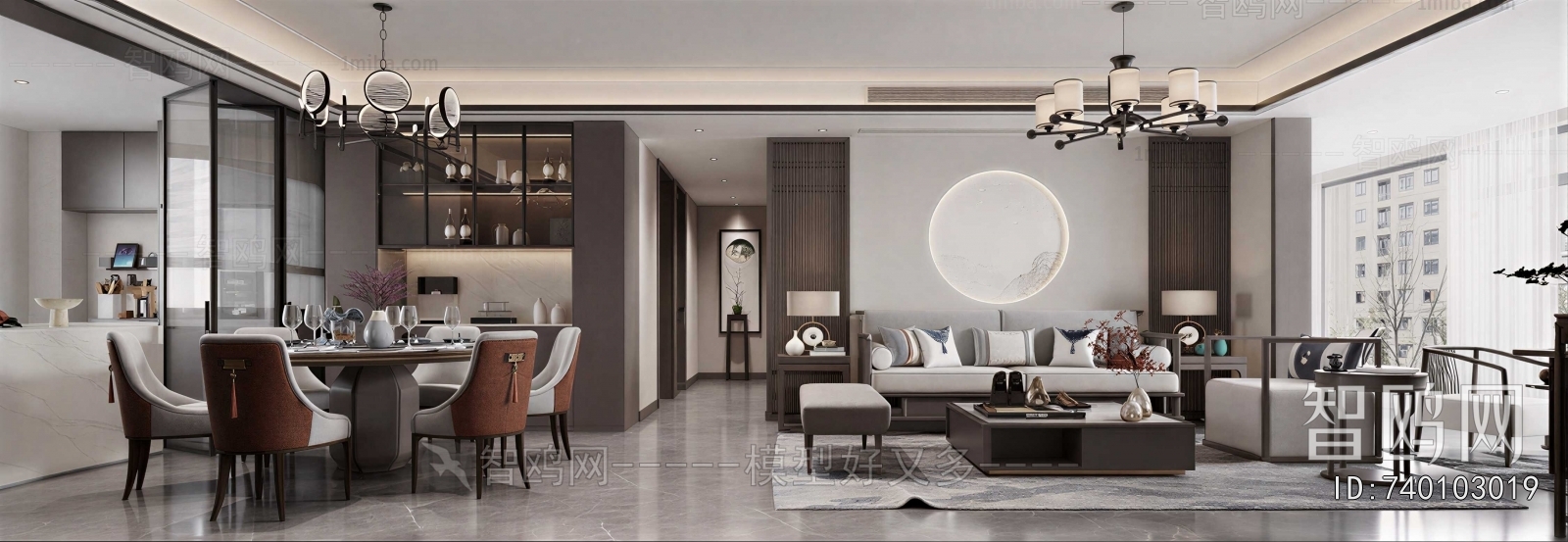 New Chinese Style A Living Room