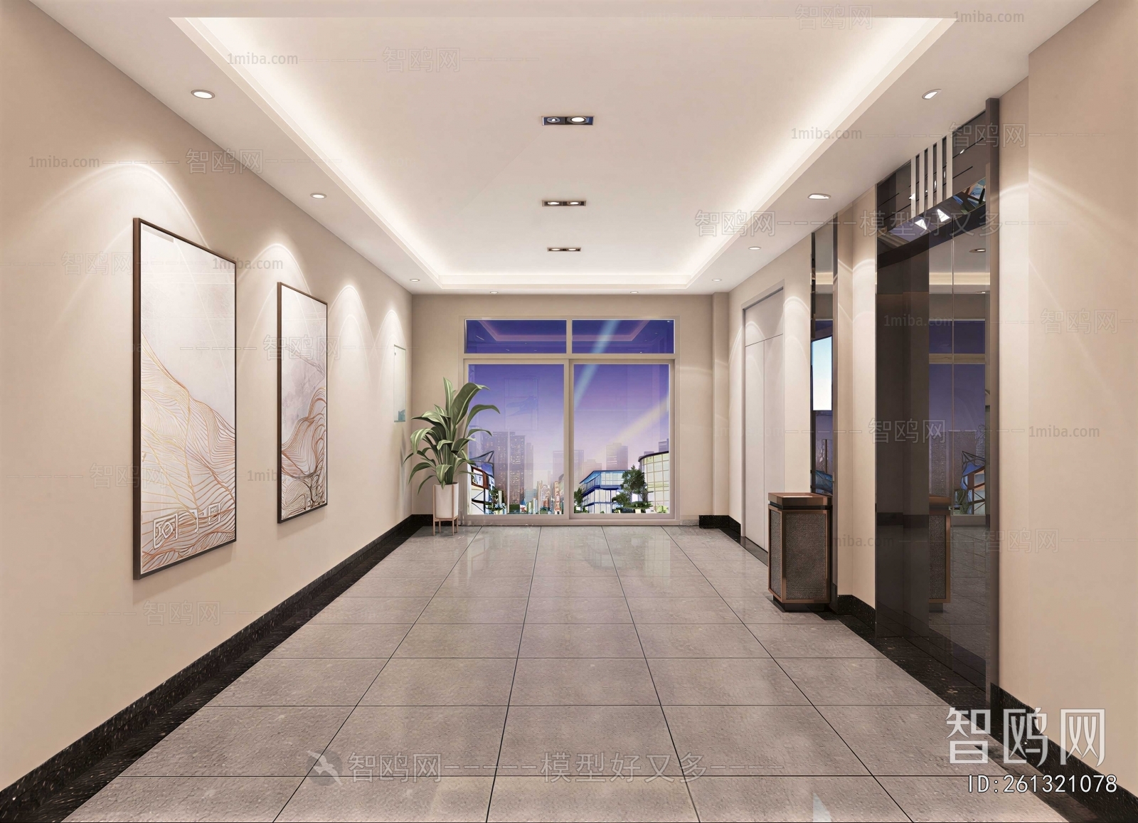 Modern Office Elevator Hall