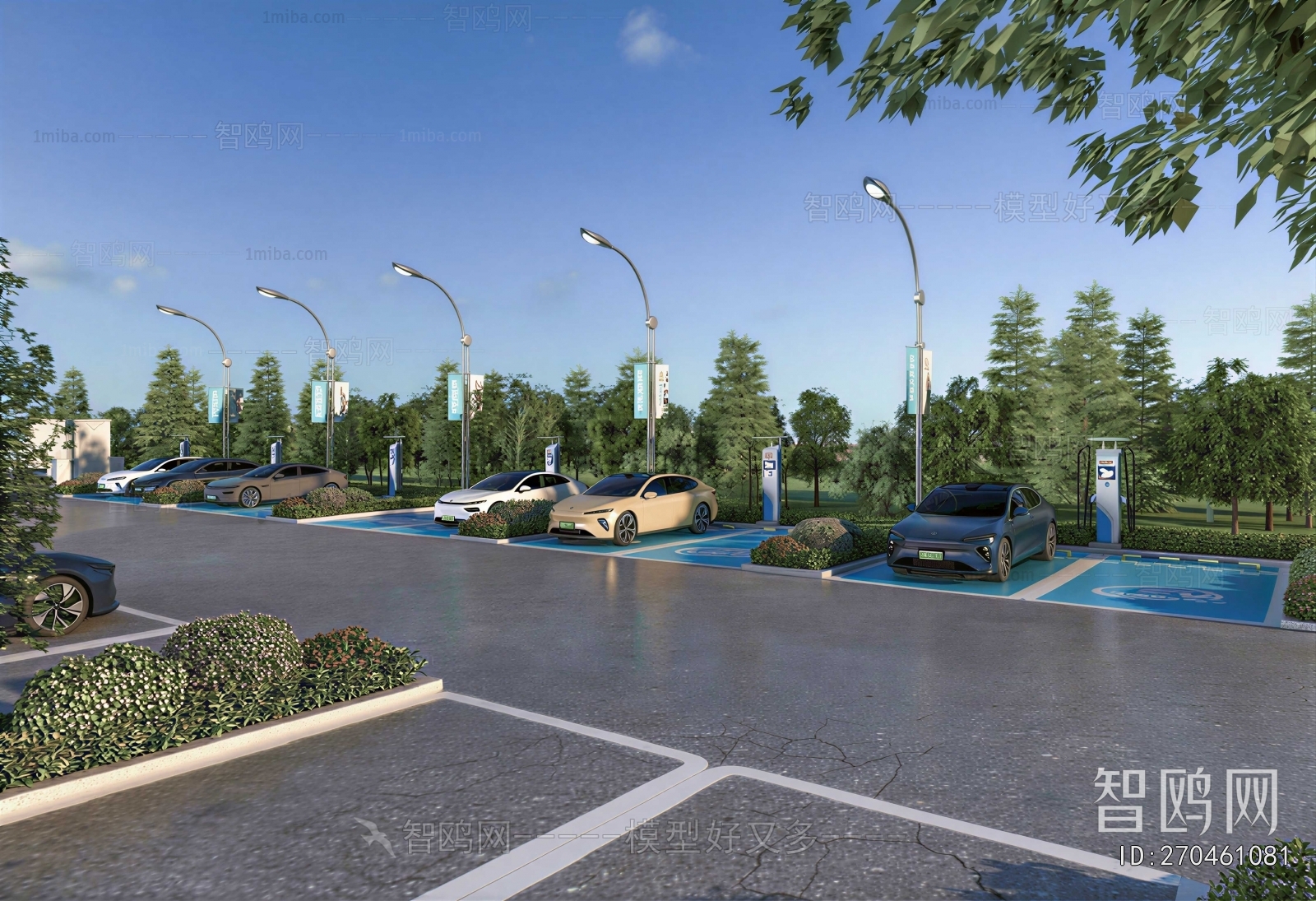 Modern Outdoor Parking Lot