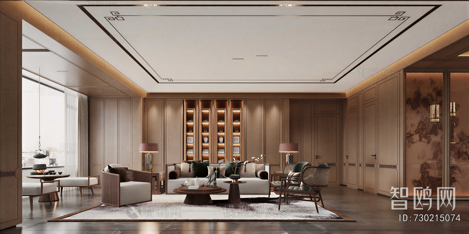 New Chinese Style A Living Room