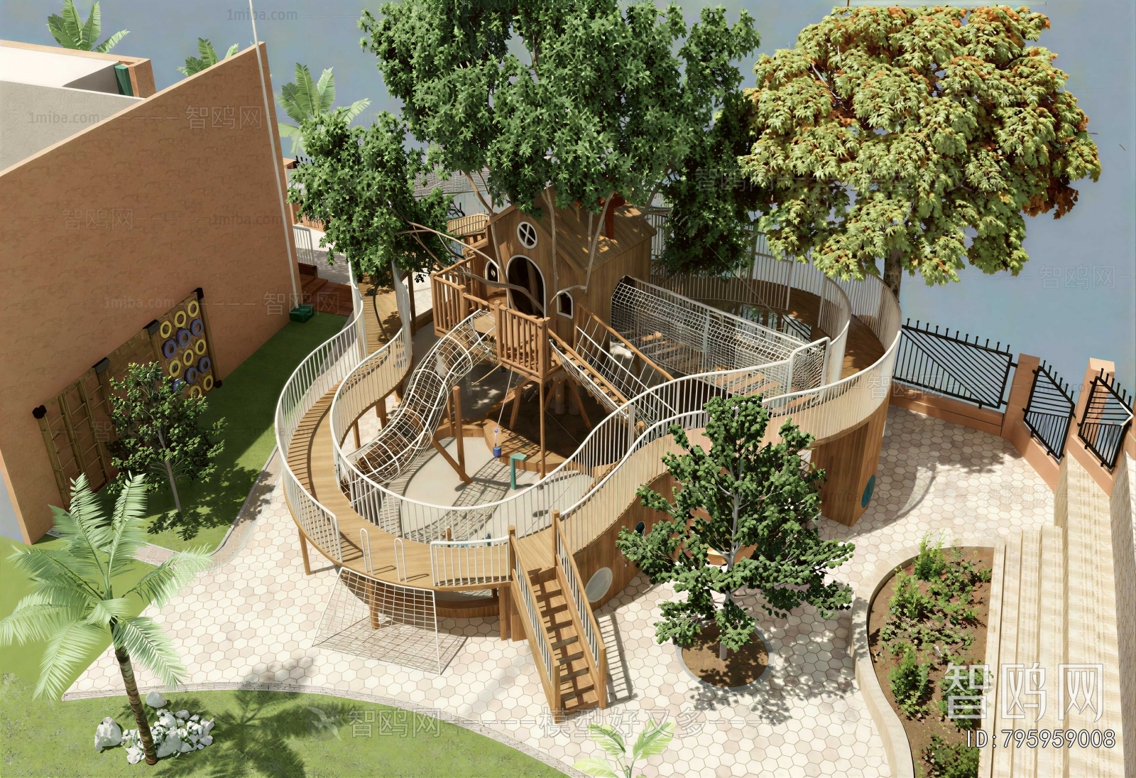 Modern Outdoor Space In Kindergarten