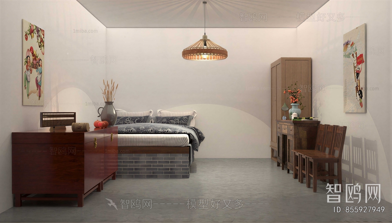 New Chinese Style Bedroom