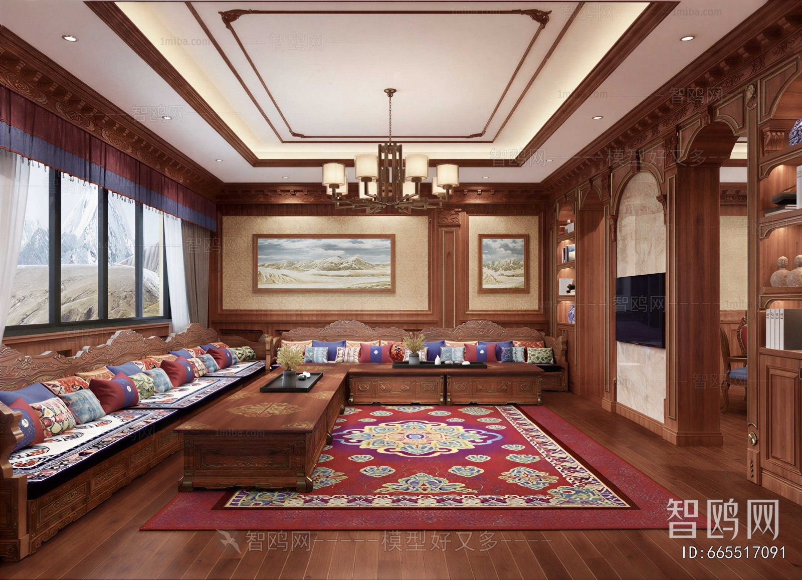 New Chinese Style A Living Room