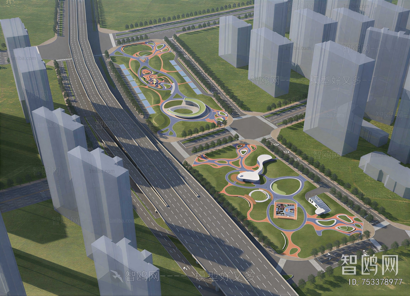 Modern Architectural Bird's-eye View Planning