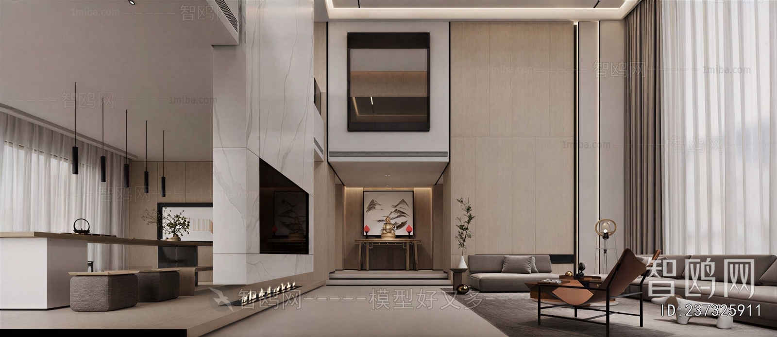 New Chinese Style A Living Room