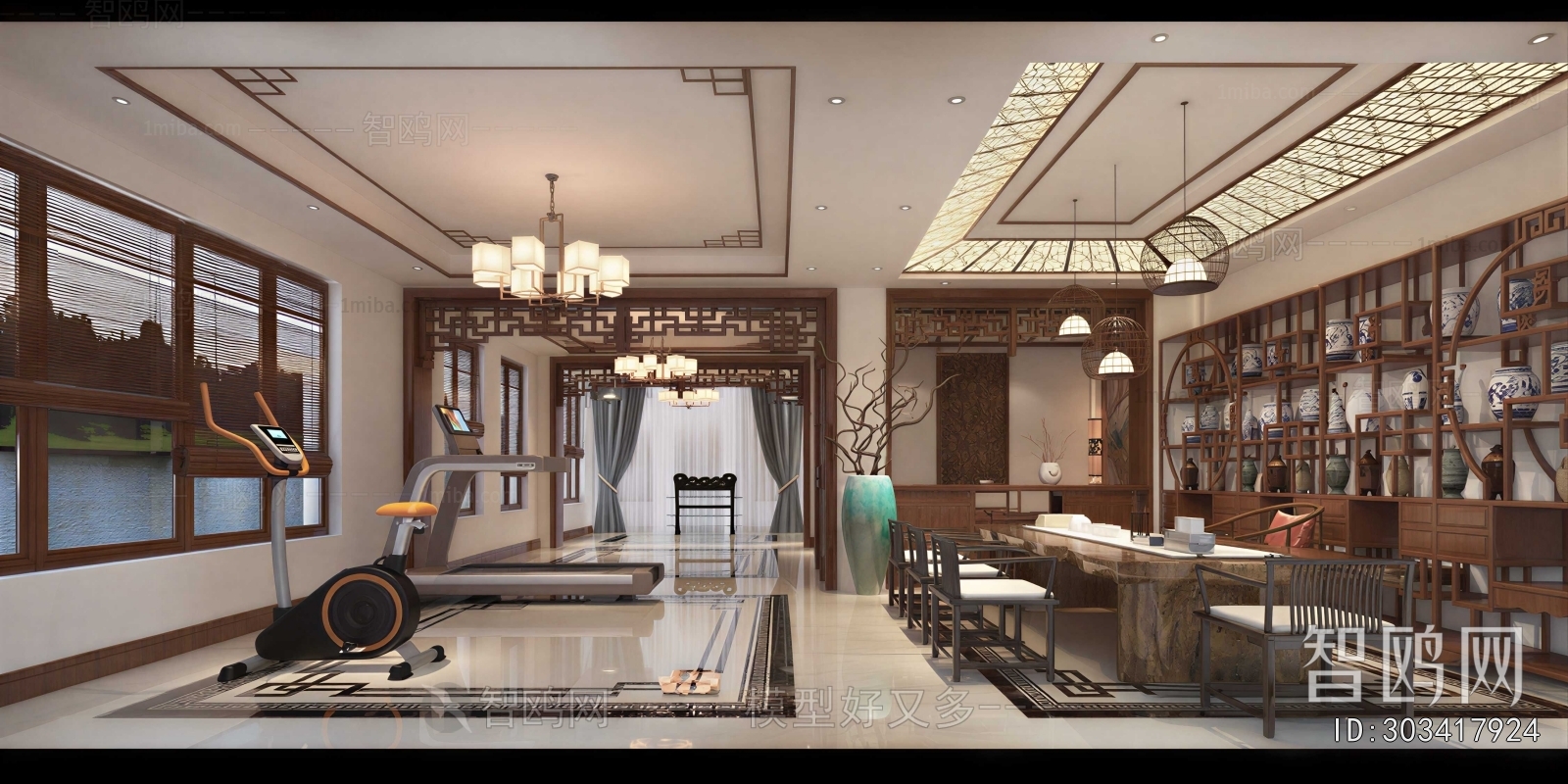 New Chinese Style Study Space