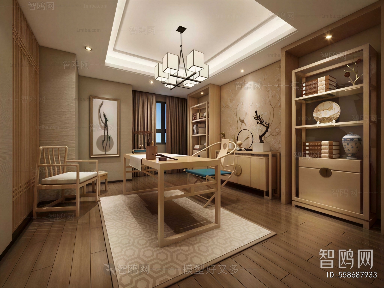 New Chinese Style Study Space