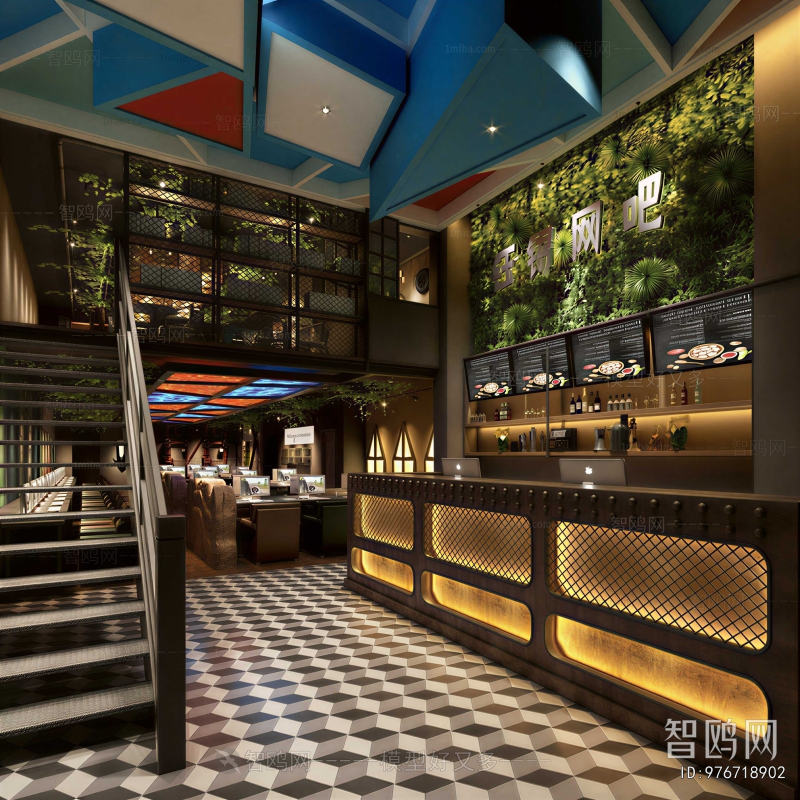 Industrial Style Internet Cafe