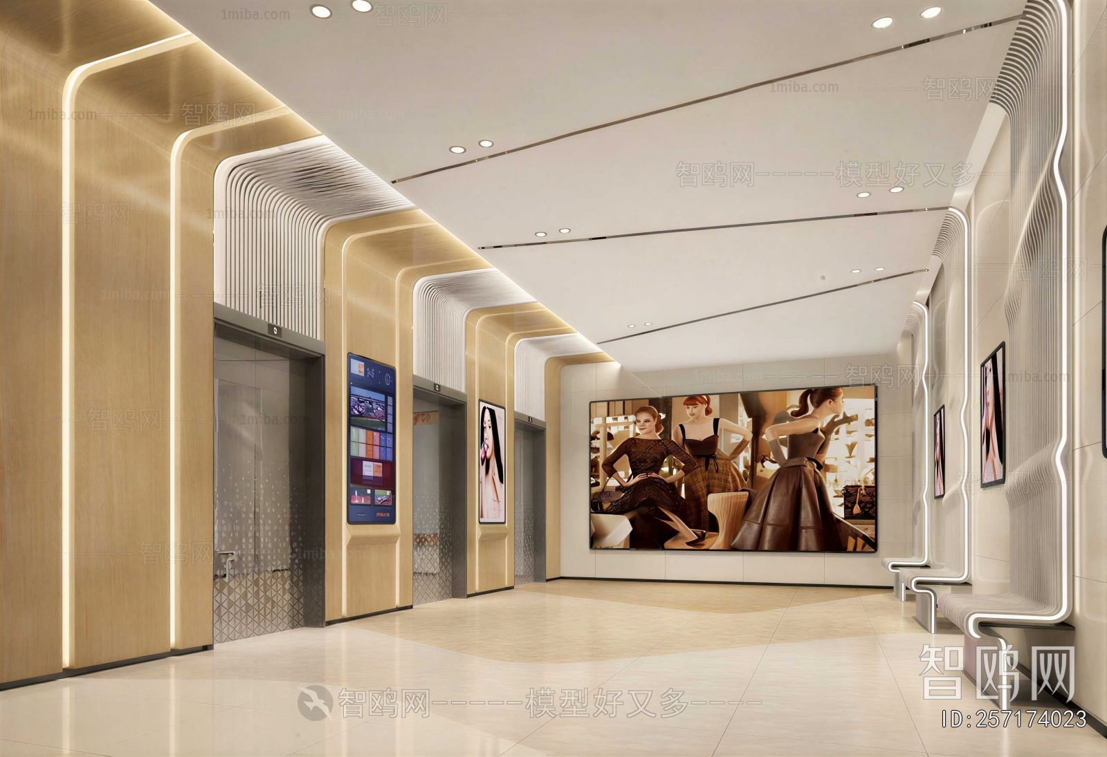 Modern Office Elevator Hall