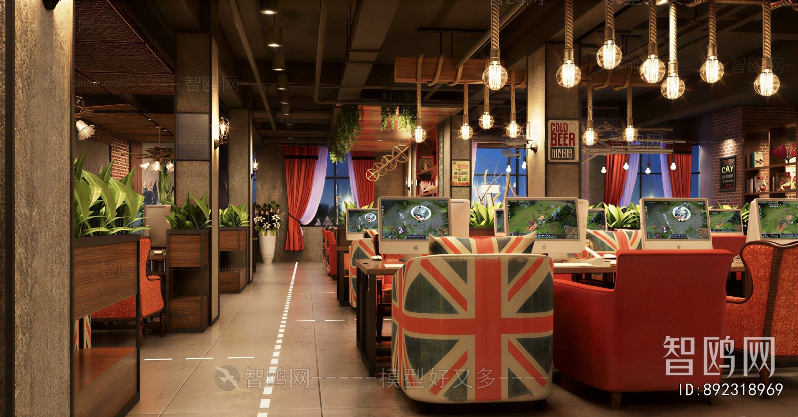Industrial Style Internet Cafe