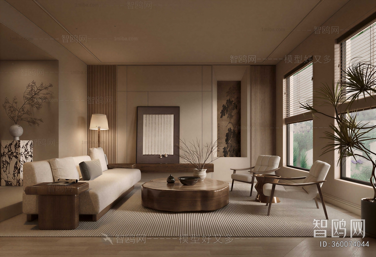 New Chinese Style A Living Room