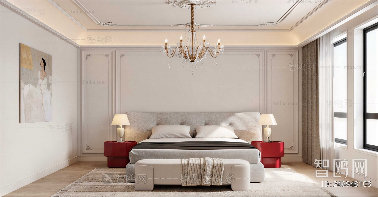 Simple European Style Bedroom