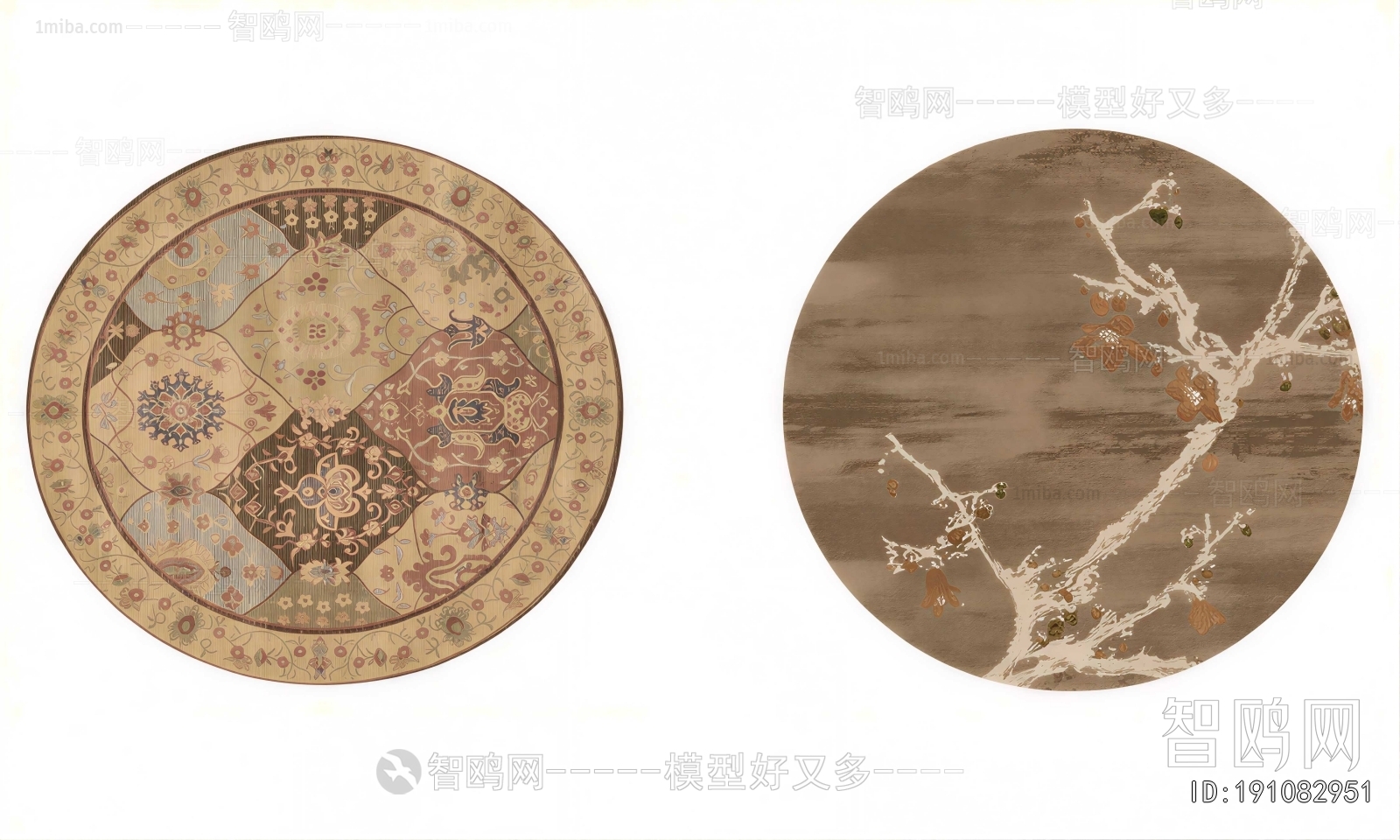 New Chinese Style Circular Carpet