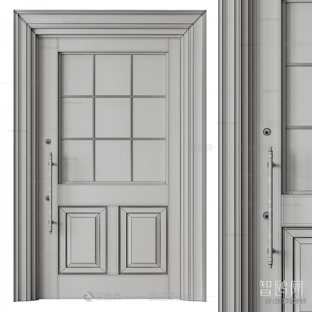 Simple European Style Single Door