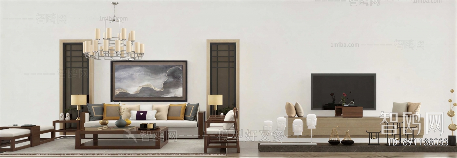 New Chinese Style Sofa Combination