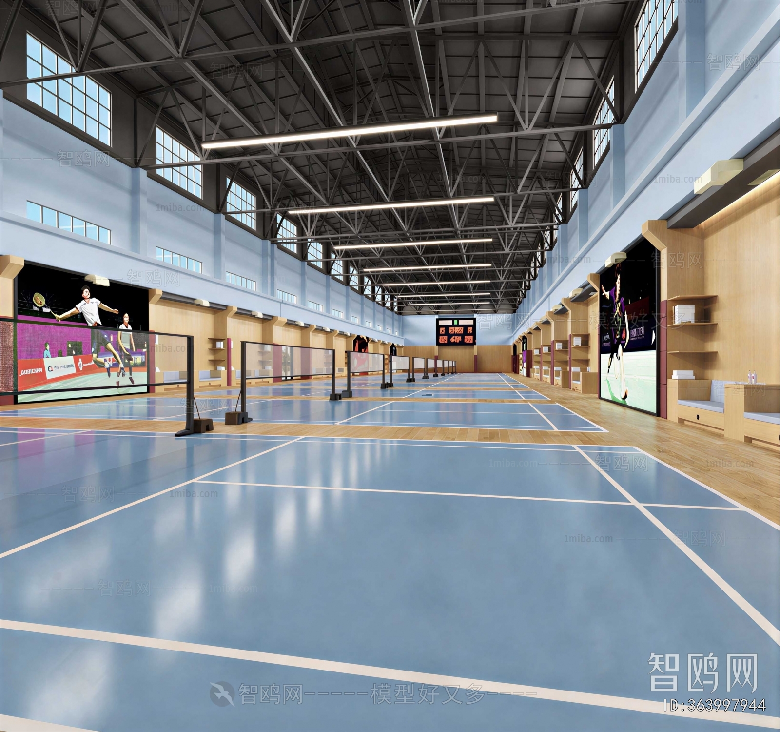 Modern Indoor Badminton Court